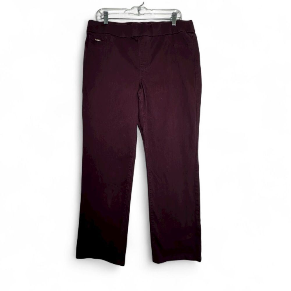 Nine West Heidi Pull -On Straight Leg Jegging Pants Burgundy